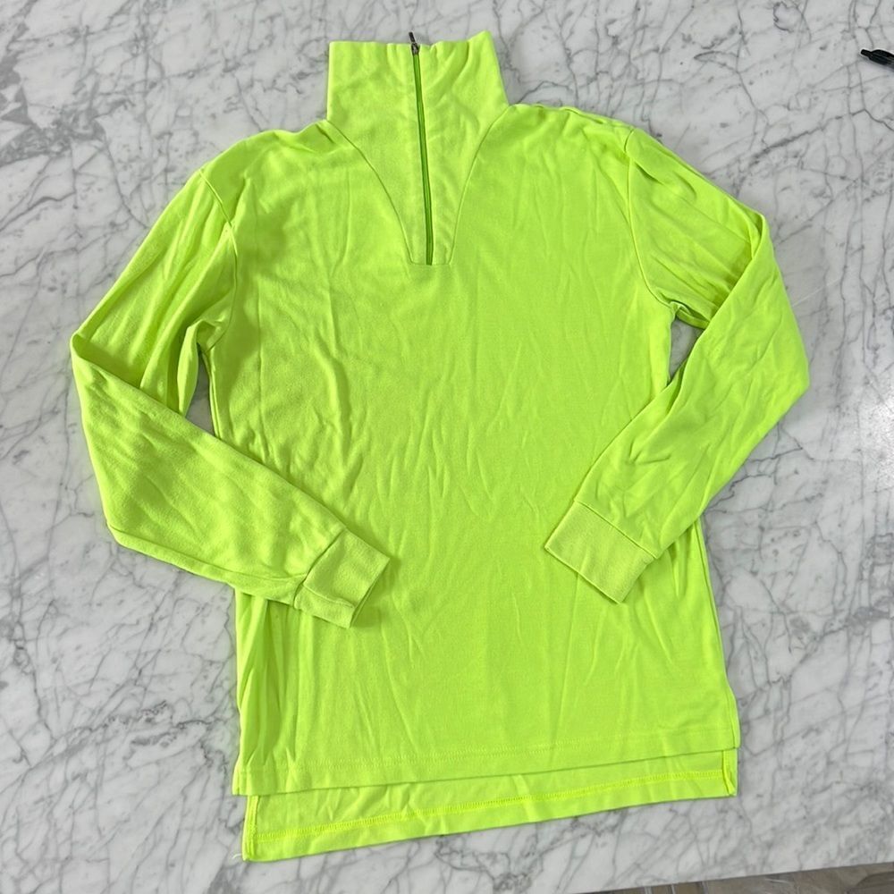 Vintage Obermeyer Sport Medium Neon Yellow Mens Henley Shirt Ski Made in…